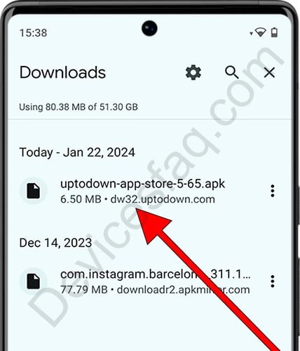 ڈاؤن لوڈ شدہ APK فائل